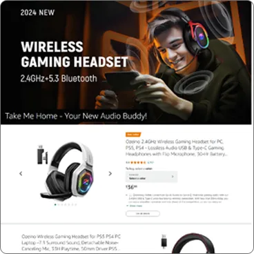 Product display with content-driven branding approach